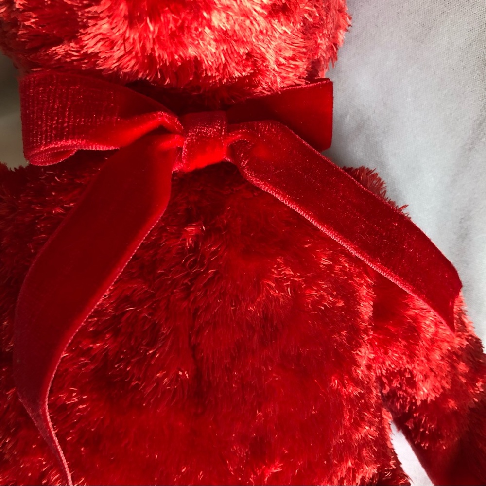 2001 Ty Beanie Buddy - Sizzle Red Valentine’s Bear with Velvet Ribbon - Picture 3 of 10